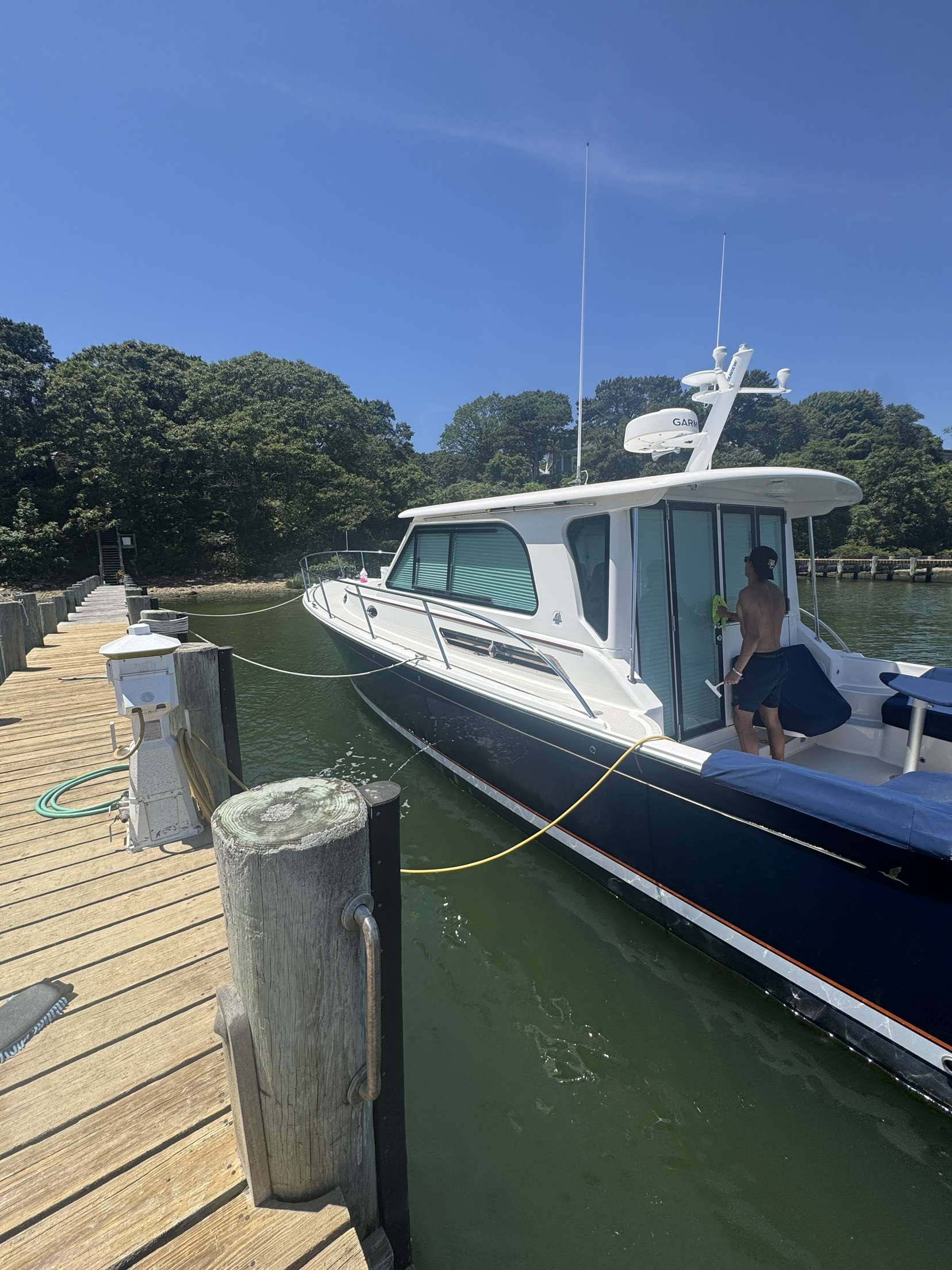Team detailing a boat